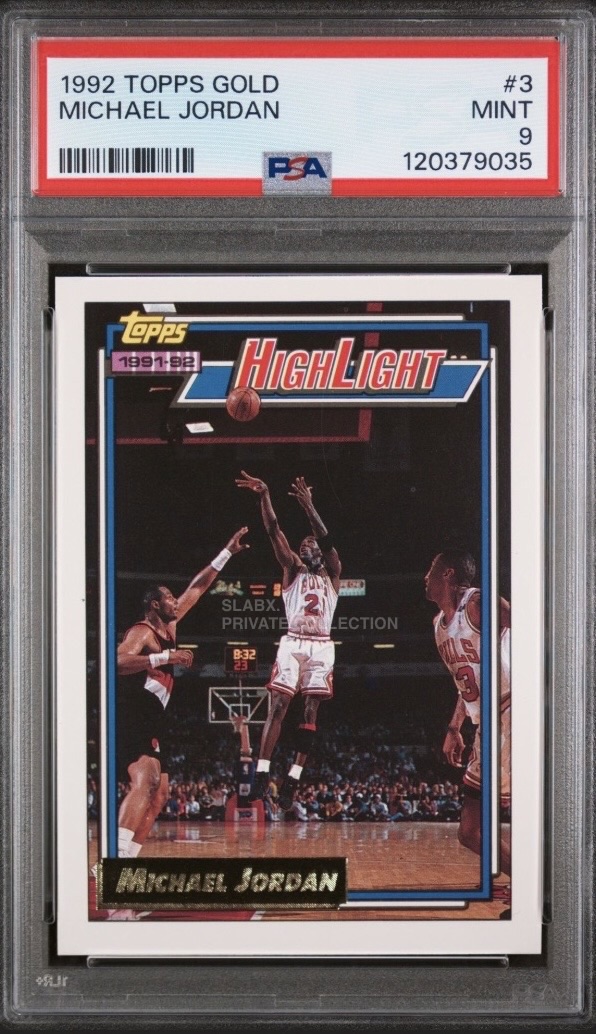 1992 Topps Gold Michael Jordan PSA 9